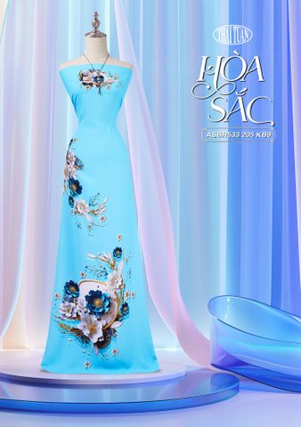 ASBR533205KB9 Vải Áo Dài Sắc Phương Nam Kháng Khuẩn Màu Xanh Khổ 1m50 x 2m1
