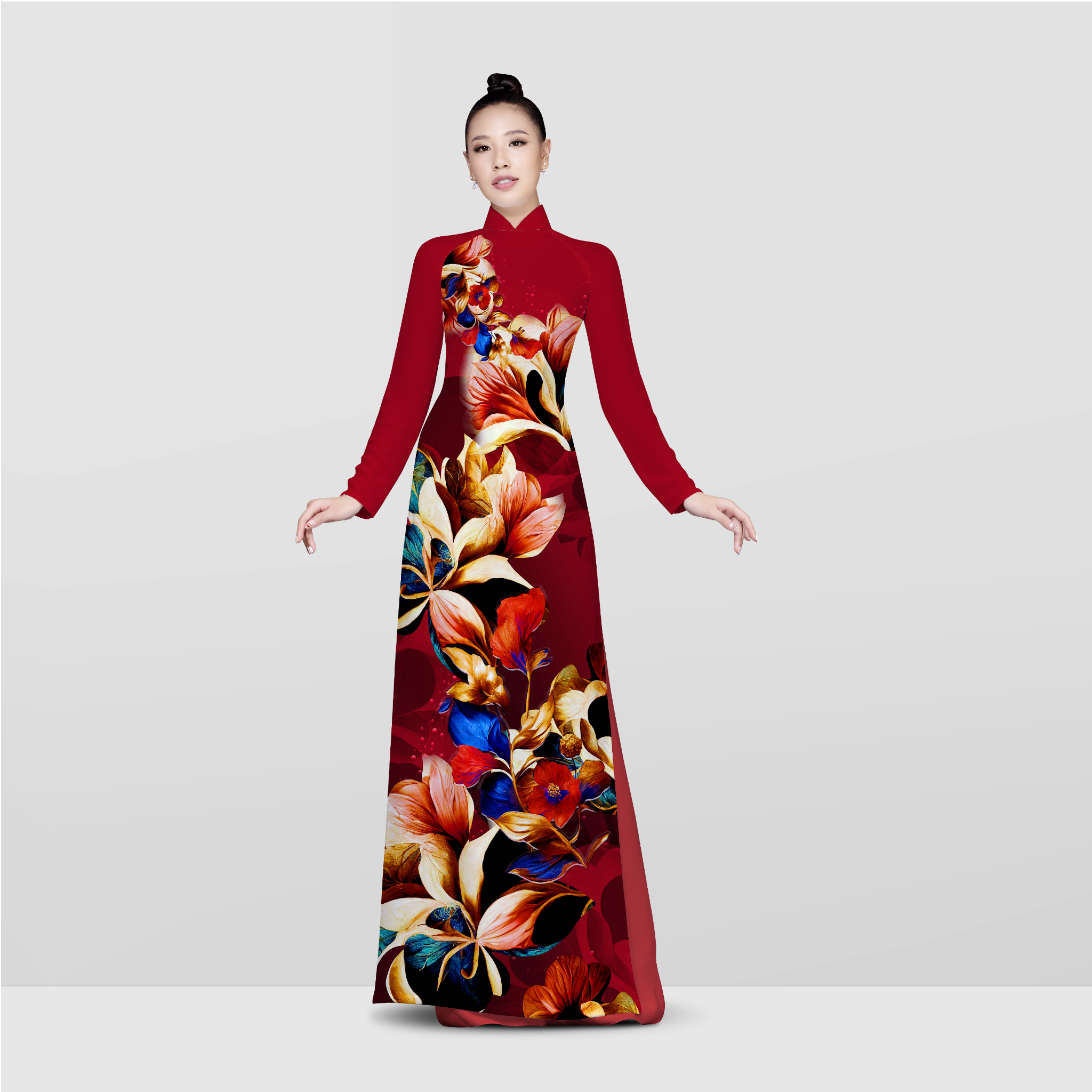 ASBR533H9Z Vải Sắc Phương Nam In Hoa Văn Nhiều Màu Khổ 1m50 x Dài 2m1