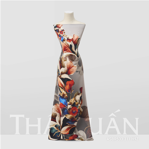 ASBR533H9Z Vải Sắc Phương Nam In Hoa Văn Nhiều Màu Khổ 1m50 x Dài 2m1