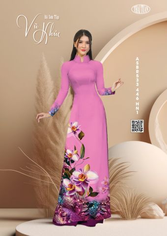 ASBR533446HN1 Vải Sắc Phương Nam In Hoa Văn Màu Hồng Khổ 1m50 Dài 2m1