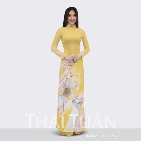 ASBR533026G6S Vải Áo Dài Sắc Phương Nam In Hoa Văn Nhiều Màu Khổ 1m50 Dài 2m1