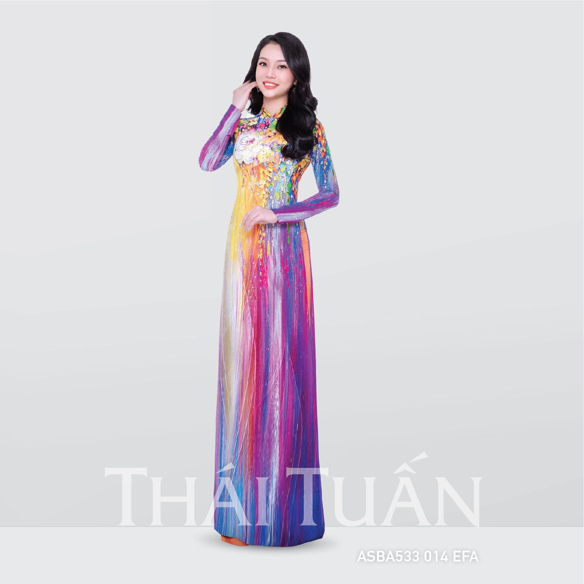 ASBR533EFA Vải Áo Dài In Họa Tiết Kháng Khuẩn Nhiều Màu Khổ 1m50 Dài 2m1