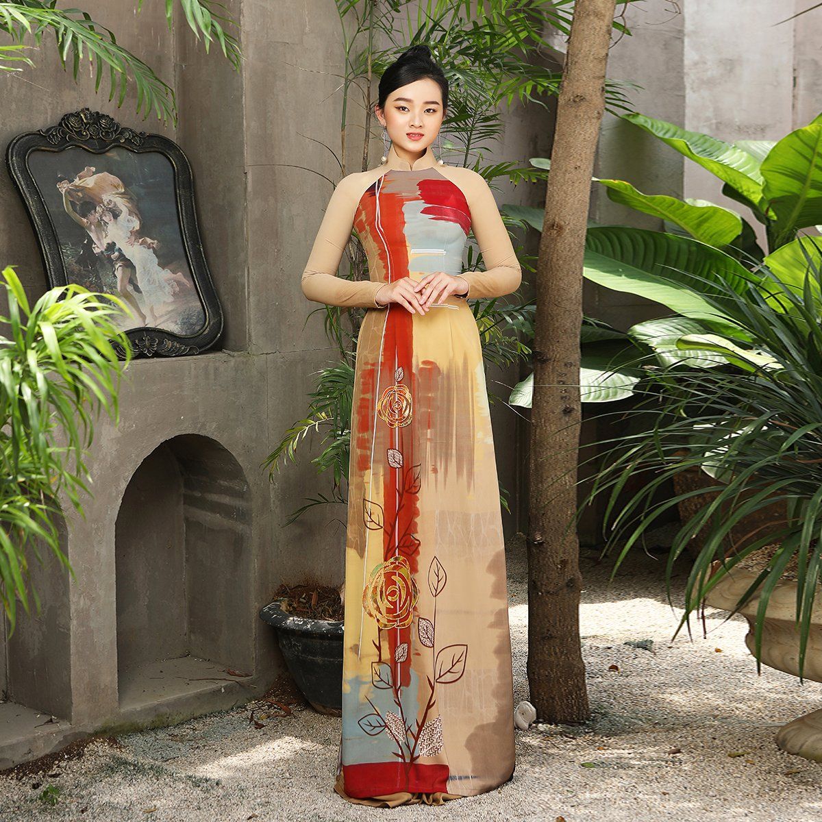 ASBR533203G5M Vải Áo Dài In Kháng Khuẩn Khổ 1m50 x Dài 2m1
