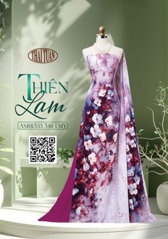 ASBR533546LMY Vải Áo Dài Sắc Phương Nam Thiên Lam Kháng Khuẩn Khổ 1m50 x 2m1