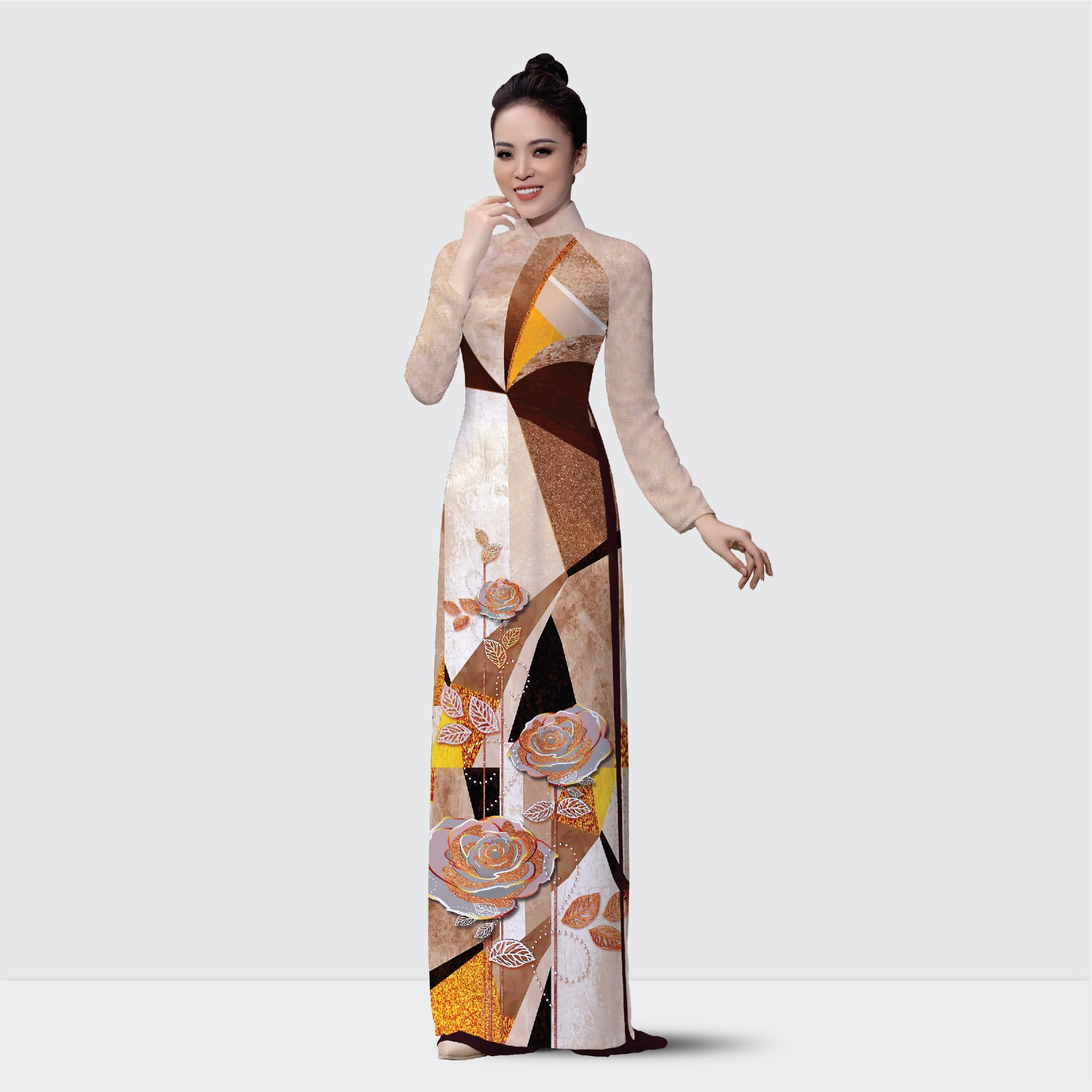 ASBR533708G6G Vải Áo Dài In Kháng Khuẩn Khổ 1m50 x 2m1