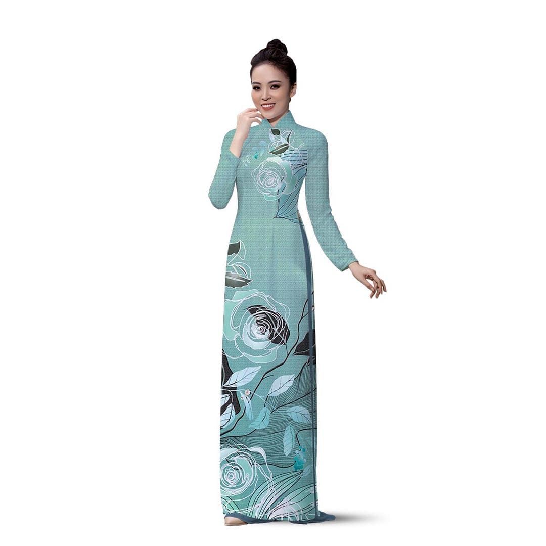 ASBR533013D1S Vải Áo Dài In Họa Tiết Kháng Khuẩn Khổ 1m50 x 2m1