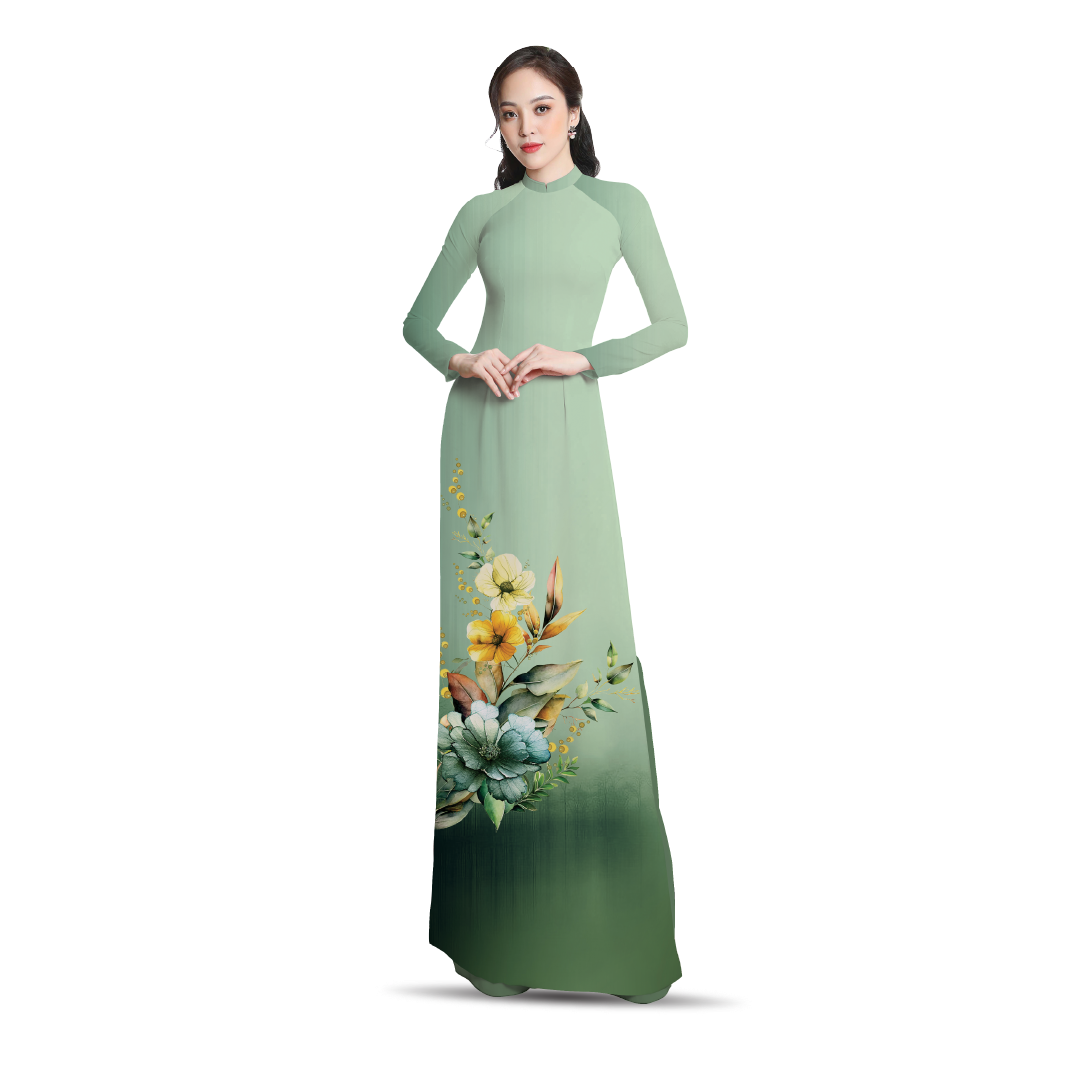 ASBR533013ICX Vải In Sắc Phương Nam Thái Tuấn Hoa Văn Màu Xanh Khổ 1m50 x 2m1