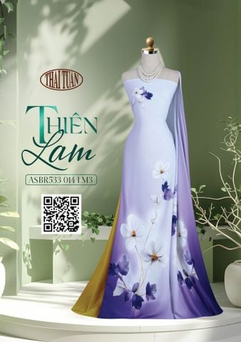 ASBR533014LM3 Vải Áo Dài Sắc Phương Nam Thiên Lam Kháng Khuẩn Khổ 1m50 x 2m1