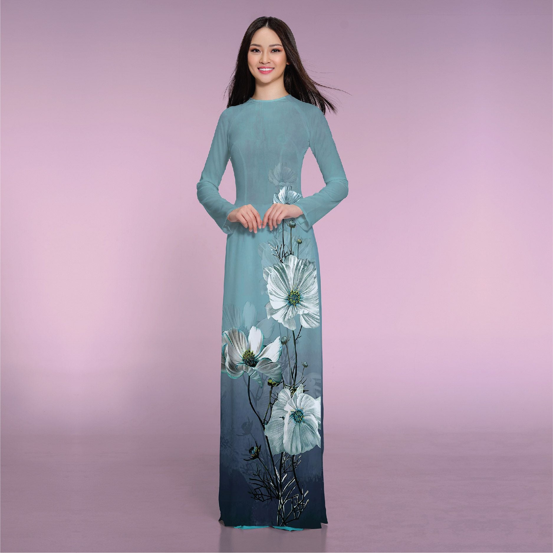 ASBA577015CHN Vải Áo Dài In Họa Tiết Kháng Khuẩn Khổ 1m50 x Dài 2m1