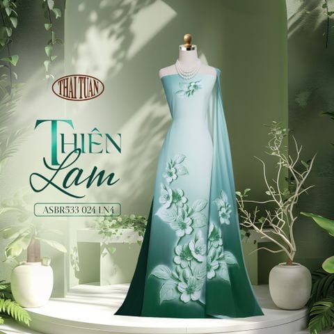 ASBR533024LN4 Vải Áo Dài Sắc Phương Nam Thiên Lam Kháng Khuẩn Khổ 1m50 x 2m1