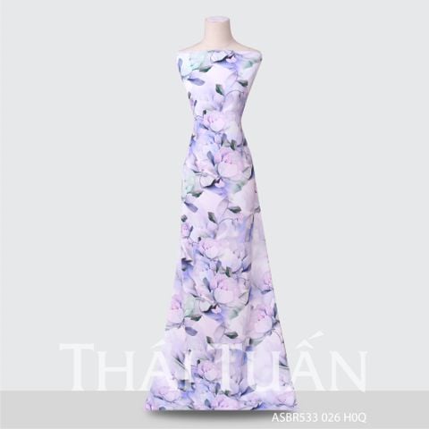 ASBR533026H0Q Vải In Bông Đều Kháng Khuẩn Màu Tím Nhạt