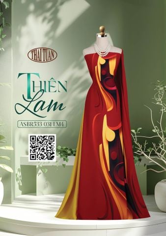 ASBR533031LM4 Vải Áo Dài Sắc Phương Nam Thiên Lam Kháng Khuẩn Khổ 1m50 x 2m1