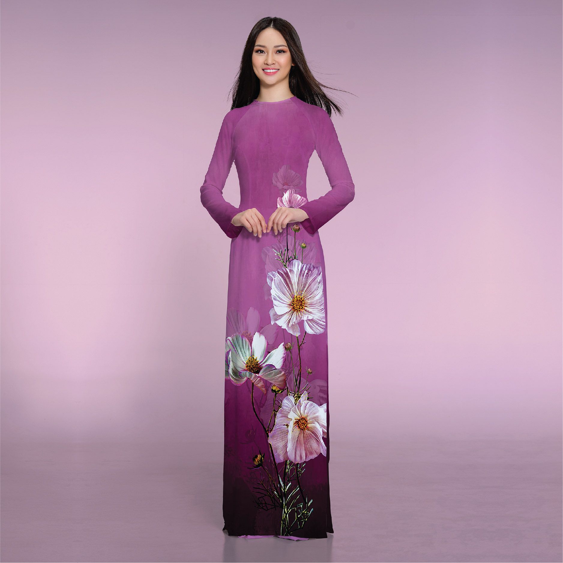 ASBA533062CHN Vải Áo Dài In Họa Tiết Kháng Khuẩn Khổ 1m50 x 2m1