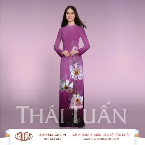 ASBA533062CHN Vải Áo Dài In Họa Tiết Kháng Khuẩn Khổ 1m50 x 2m1