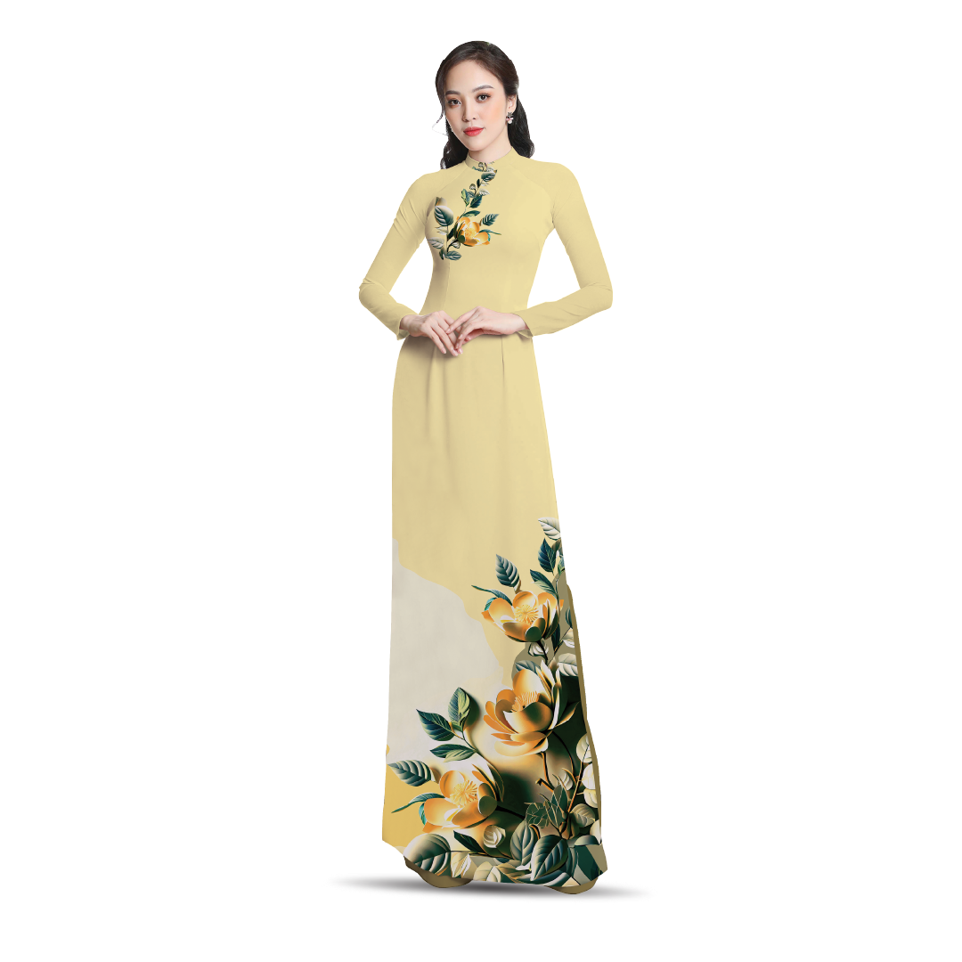 ASBR533202ICR Vải In Sắc Phương Nam Thái Tuấn Họa Tiết Màu Vàng Khổ 1m50 x 2m1