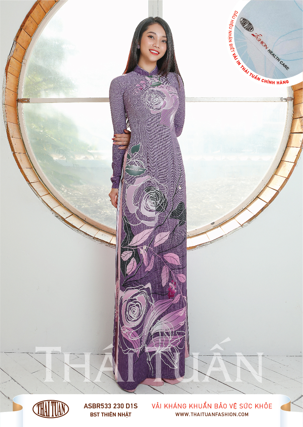ASBR533-230-D1S | Vải Áo Dài Hoa Văn In