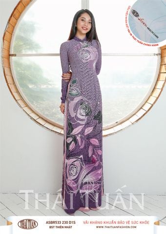 ASBR533230D1S Vải Áo Dài In Họa Tiết Kháng Khuẩn Co Giãn Khổ 1m50 x 2m1