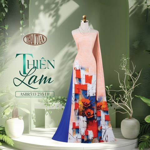 ASBR533235LIL Vải Áo Dài Sắc Phương Nam Thiên Lam Kháng Khuẩn Khổ 1m50 x 2m1