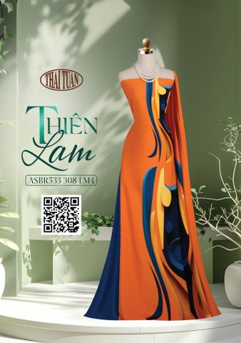 ASBR533308LM4 Vải Áo Dài Sắc Phương Nam Thiên Lam Kháng Khuẩn Khổ 1m50 x 2m1