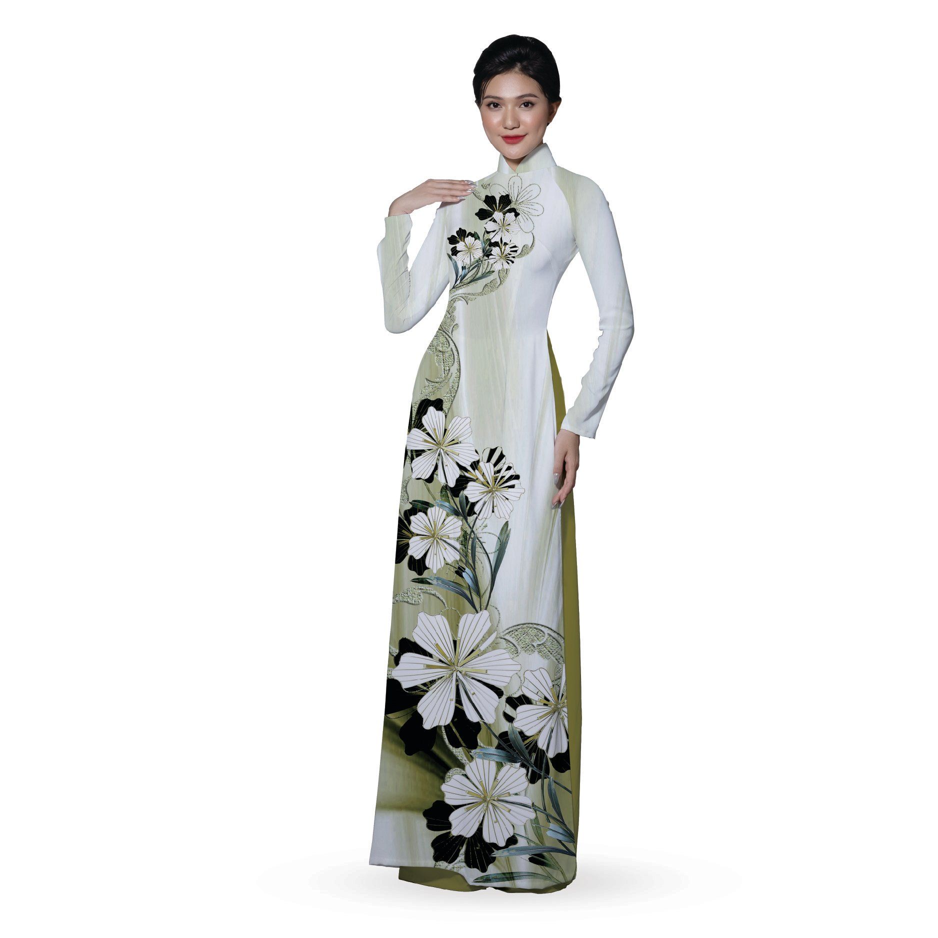 ASBR533313DR4 Vải Áo Dài In Họa Tiết Kháng Khuẩn Khổ 1m50 x 2m1