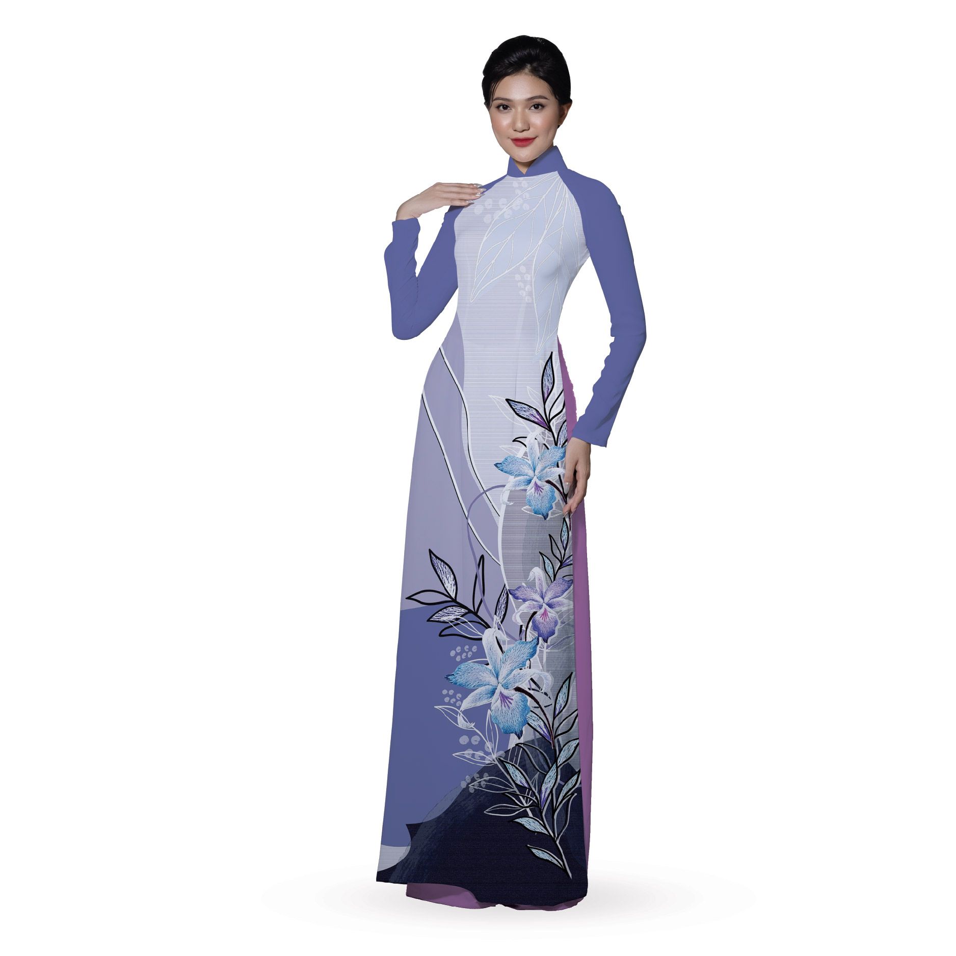 Vải Áo Dài In Họa Tiết Kháng Khuẩn Khổ 1m50 Dài 2m1 ASBR533315DQR