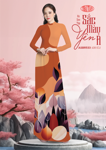 Vải In Sắc Phương Nam Thái Tuấn Họa Tiết Màu Cam Khổ 1m50 x 2m1 ASBR533408ICU