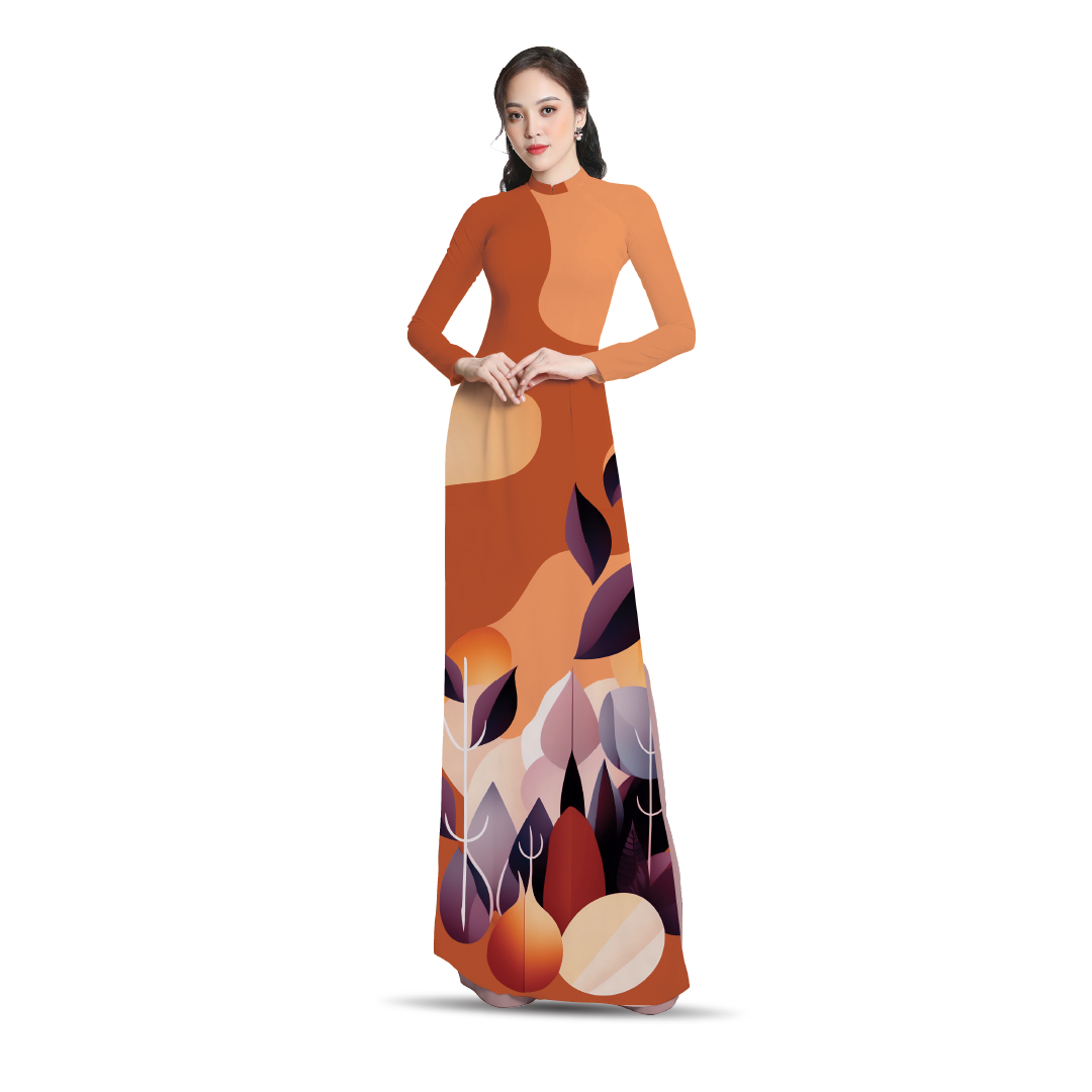 Vải In Sắc Phương Nam Thái Tuấn Họa Tiết Màu Cam Khổ 1m50 x 2m1 ASBR533408ICU