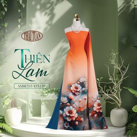ASBR533435LIP Vải Áo Dài Sắc Phương Nam Thiên Lam Kháng Khuẩn Khổ 1m50 x 2m1