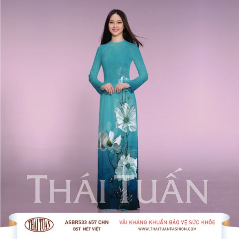 ASBR533657CHNVải Áo Dài In Họa Tiết Kháng Khuẩn Khổ 1m50 x Dài 2m1