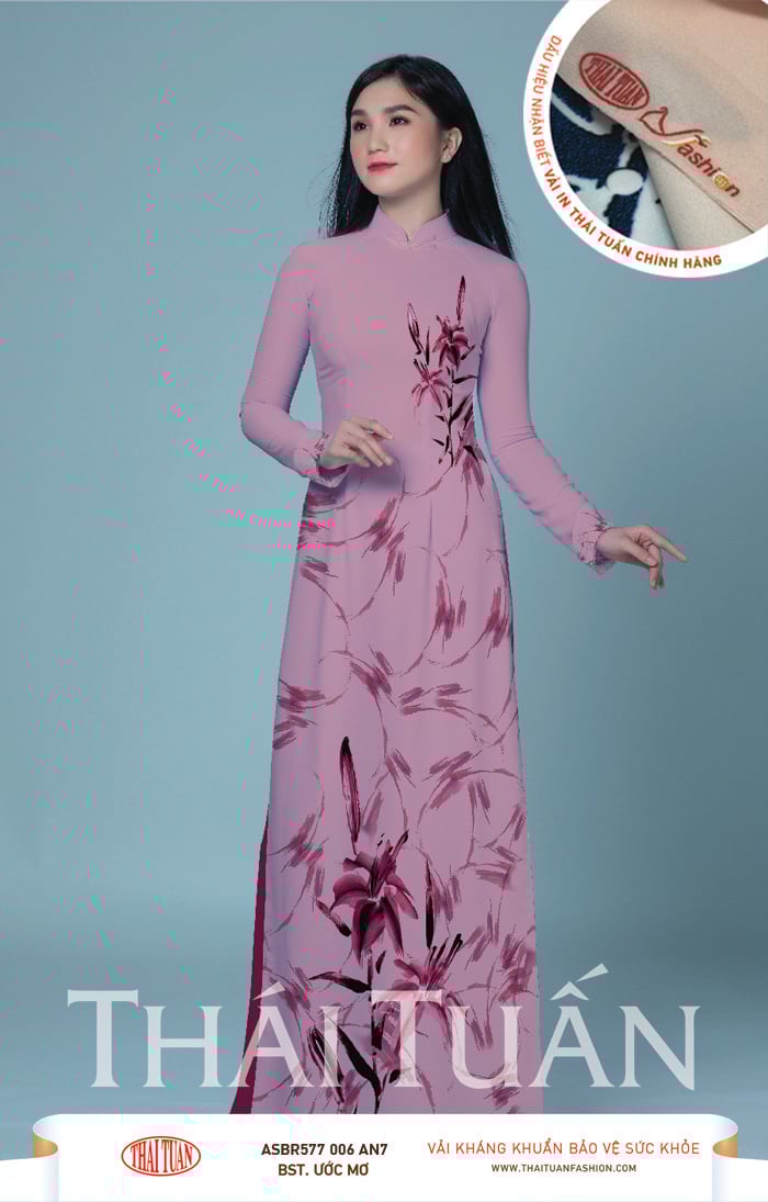 ASBR577-006-AN7 | Vải Áo Dài Hoa Văn In