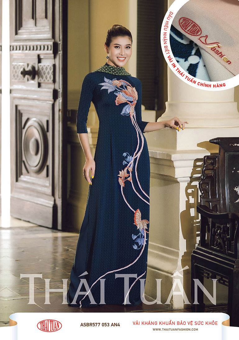 ASBR577-053-AN4 | Vải Áo Dài Hoa Văn In