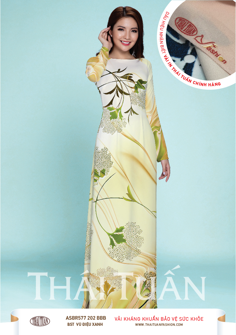 ASBR577-202-BBB | Vải Áo Dài Hoa Văn In