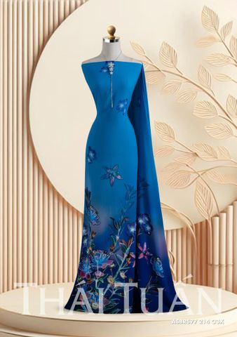 ASBR577214C3X Vải Áo Dài In Họa Tiết Kháng Khuẩn Khổ 1m5 x 2m