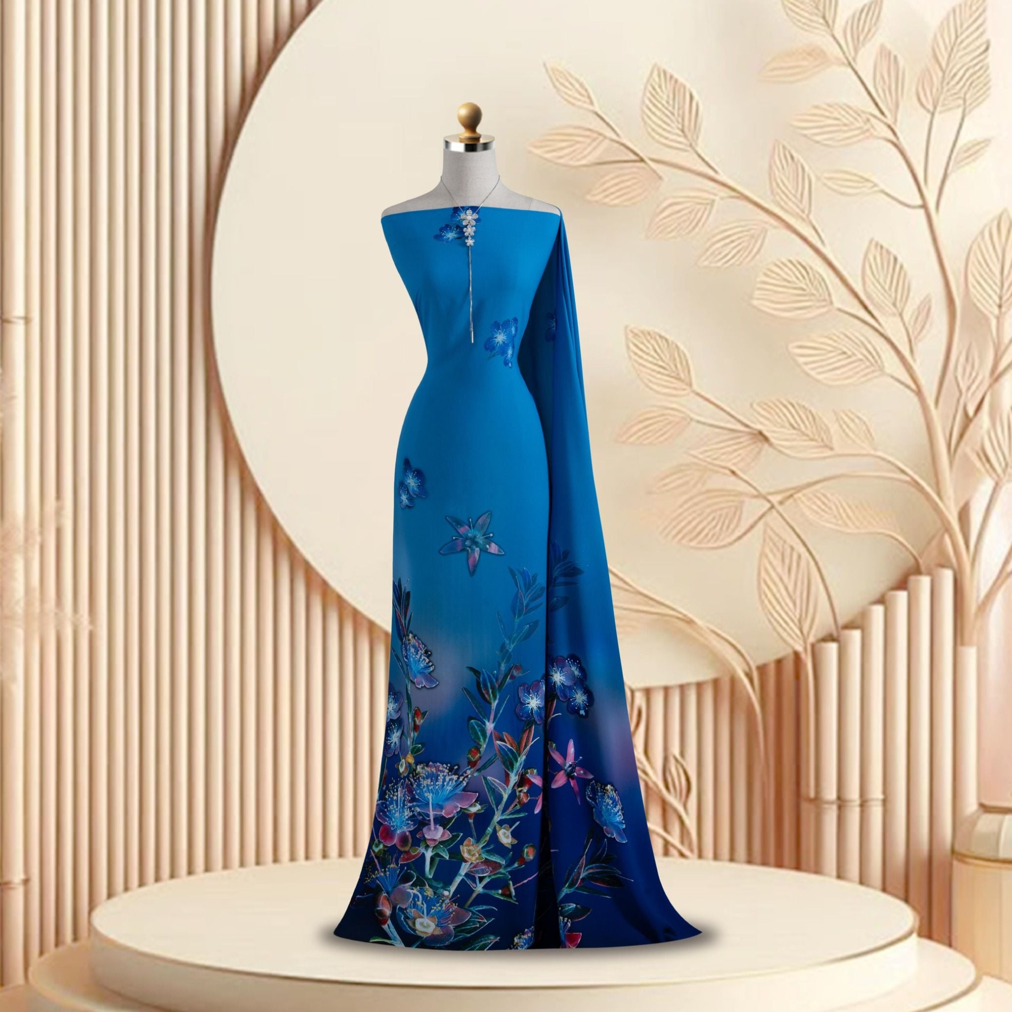 ASBR577214C3X Vải Áo Dài In Họa Tiết Kháng Khuẩn Khổ 1m5 x 2m