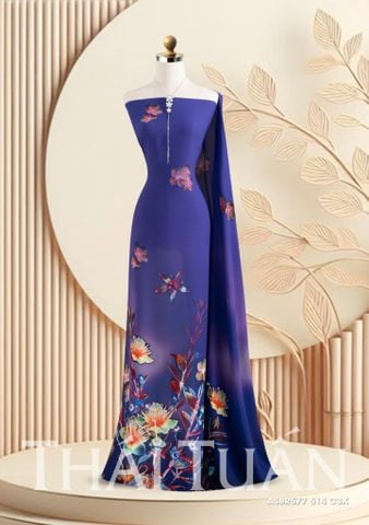 ASBR577514C3X Vải Áo Dài In Họa Tiết Kháng Khuẩn Khổ 1m5 x 2m