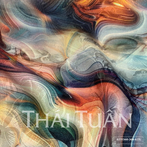 Vải Tơ Tằm In Cao Cấp Họa Tiết Màu Sắc Khổ 1m15 x 3m4 ATTI560308KTX