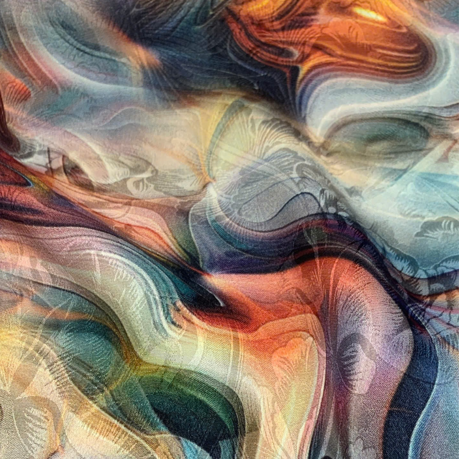 Vải Tơ Tằm In Cao Cấp Họa Tiết Màu Sắc Khổ 1m15 x 3m4 ATTI560308KTX