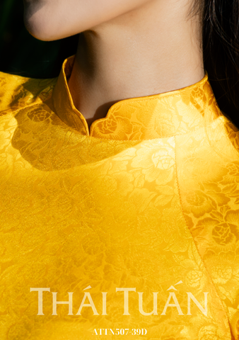 Vải Tơ Tằm Cao Cấp Hoa Lá Màu Vàng Khổ 1m15 x Dài 2m4 ATTN50739D