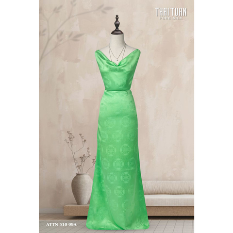 Vải Tơ Tằm Cao Cấp Màu Xanh Lá Khổ 1m15 Dài 2m4 ATTN51009A