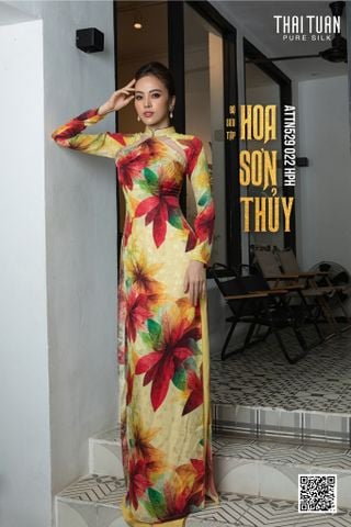 ATTN529022HPH Tơ Tằm In Cao Cấp Mùa Thu Khổ 1m15 x 2m4