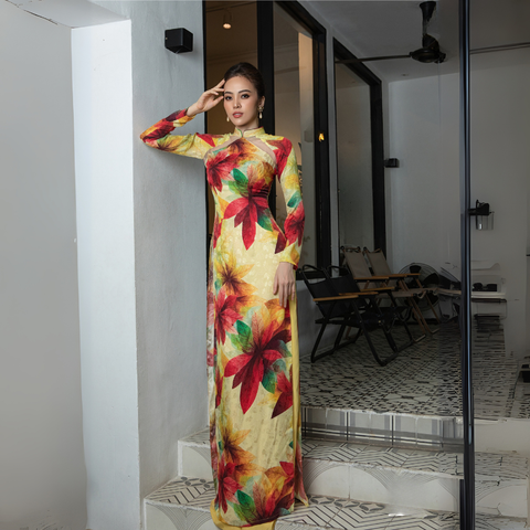 ATTN529022HPH Tơ Tằm In Cao Cấp Mùa Thu Khổ 1m15 x 2m4