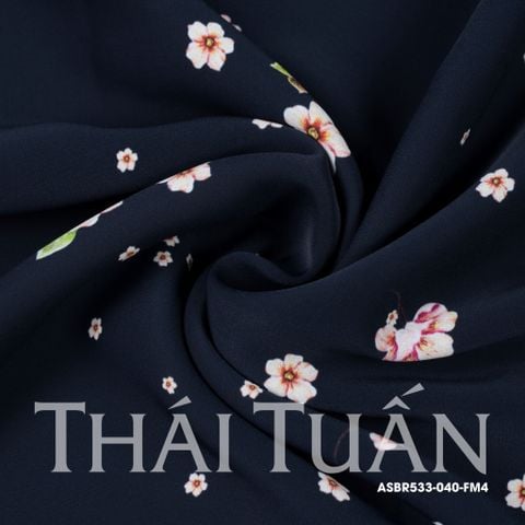 ASBR533040FM4 Vải In Bông Đều Kháng Khuẩn Họa Tiết Màu Đen