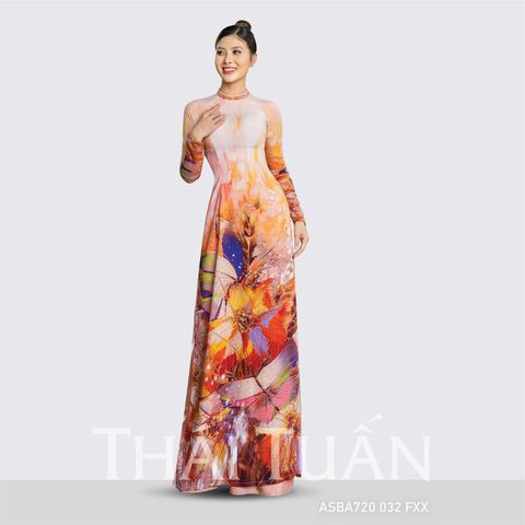 ASBA720032FXX Vải Áo Dài Hương Thơm Kháng Khuẩn Họa Tiết Cam Vàng Khổ 1m50 x Dài 2m3