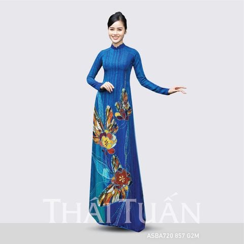ASBA720857G2M Vải Áo Dài Hương Thơm Kháng Khuẩn Màu Xanh Khổ 1m50 x Dài 2m3