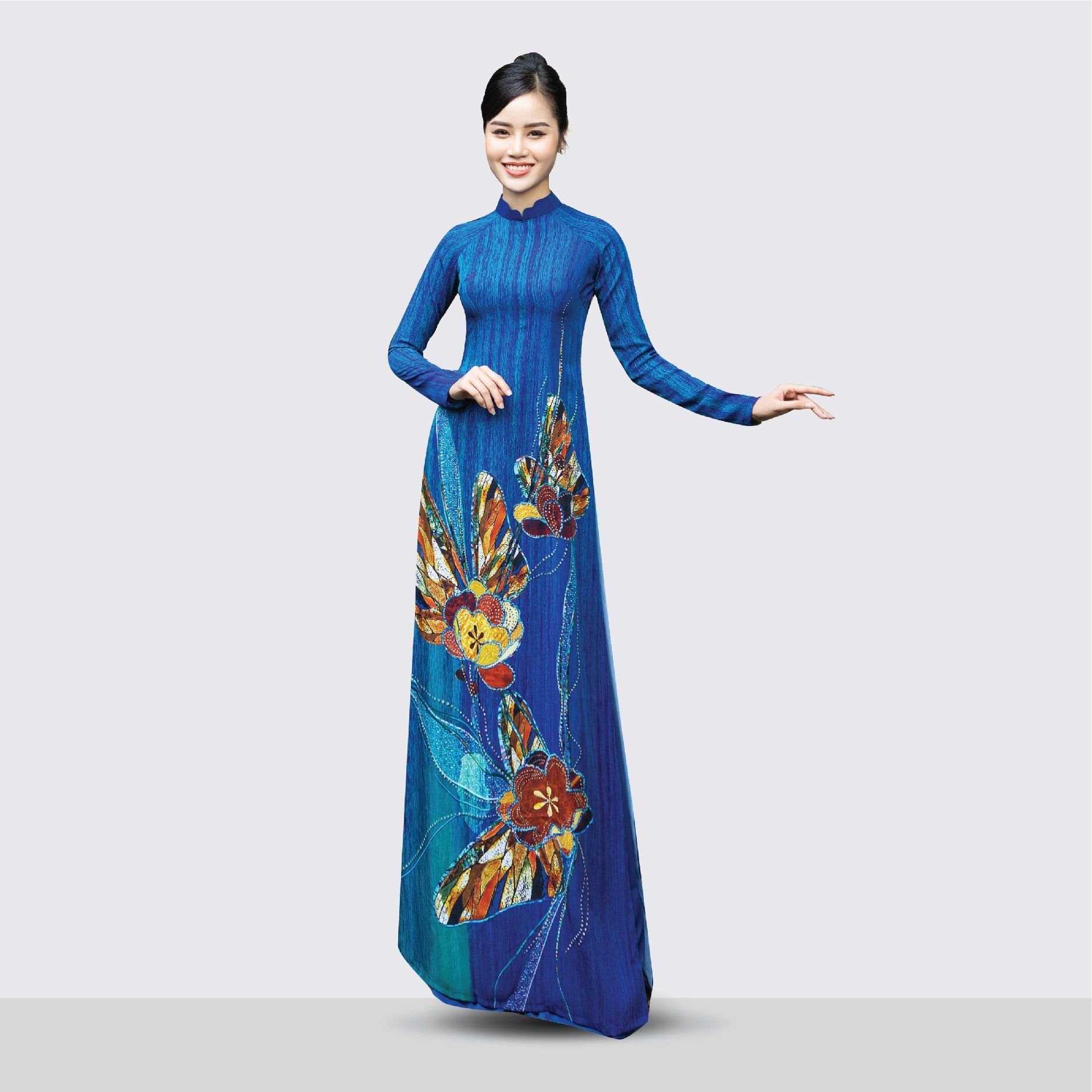 ASBA720857G2M Vải Áo Dài Hương Thơm Kháng Khuẩn Màu Xanh Khổ 1m50 x Dài 2m3