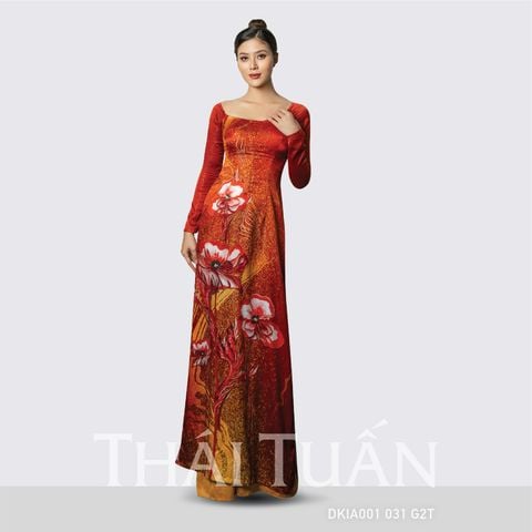 DKIA001031G2T Vải Áo Dài Hương Thơm Kháng Khuẩn Màu Đỏ Khổ 1m50 x Dài 2m3