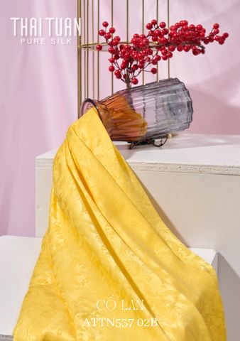 Vải Tơ Tằm Cổ Lan Cao Cấp Màu Vàng Khổ 1m15 ATTN53702B