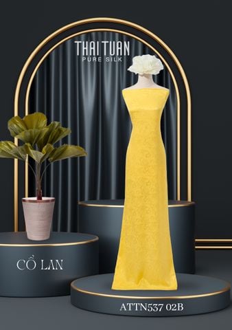 Vải Tơ Tằm Cổ Lan Cao Cấp Màu Vàng Khổ 1m15 ATTN53702B