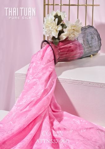 Vải Tơ Tằm Cổ Lan Cao Cấp Màu Hồng Khổ 1m15 x 2m4 ATTN53706C