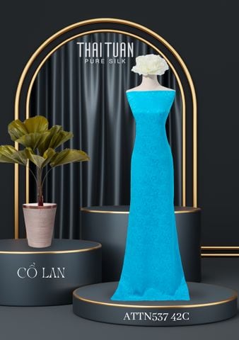 Vải Tơ Tằm Cổ Lan Cao Cấp Màu Xanh Khổ 1m15 ATTN53742C